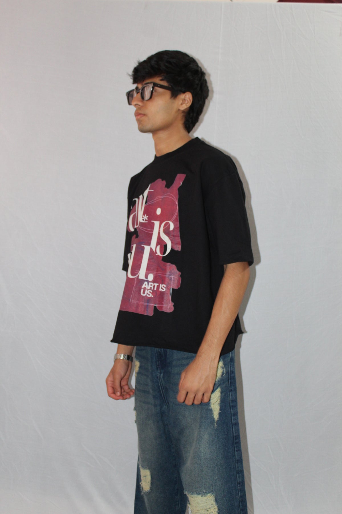 Black Boxy Fit Tshirt- THE ART