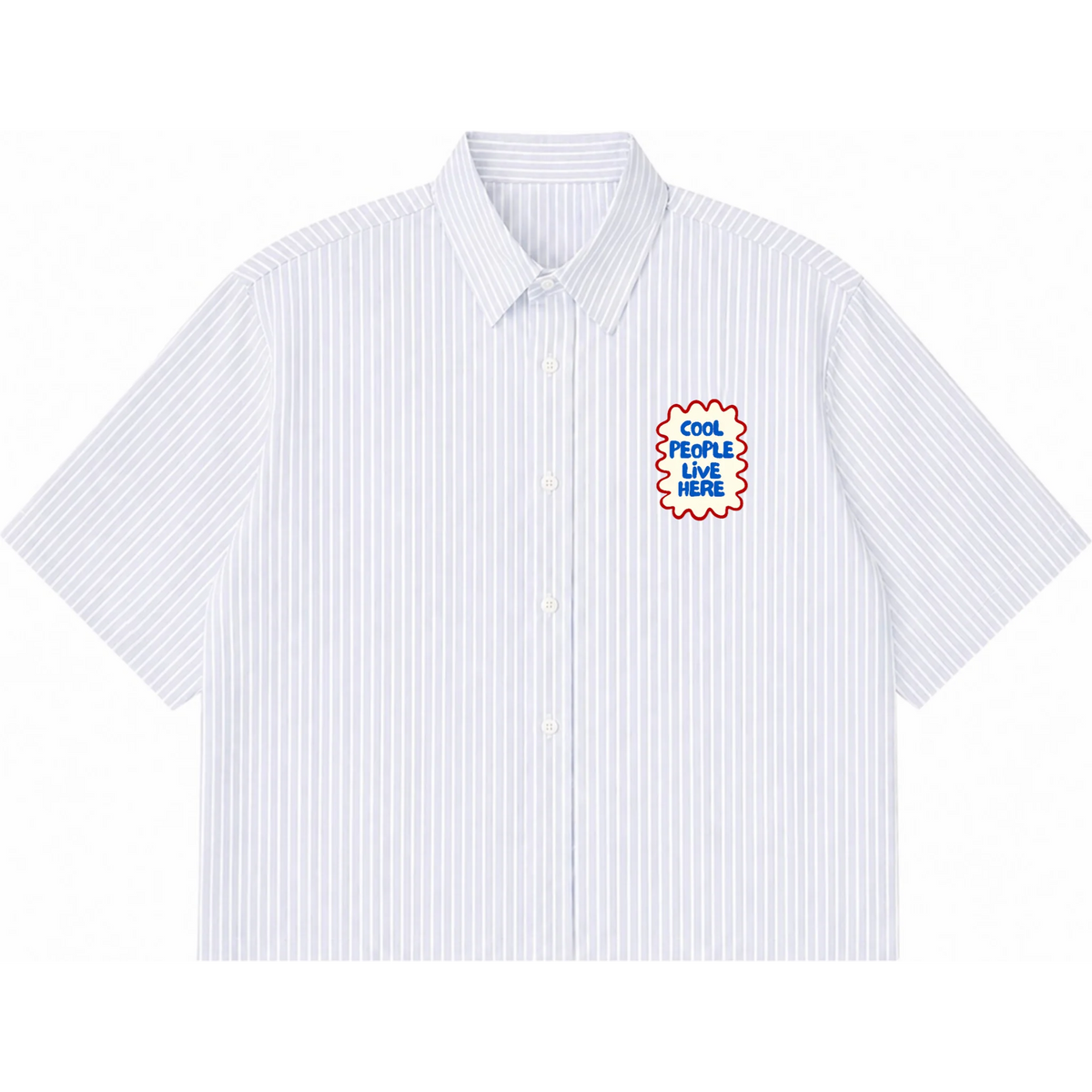 BLUE STRIPED BOXY SHIRT