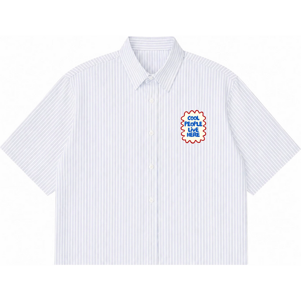 BLUE STRIPED BOXY SHIRT