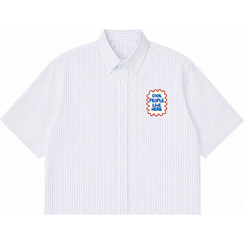 BLUE STRIPED BOXY SHIRT