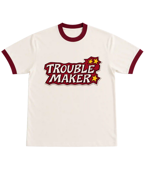 RINGER TSHIRT -OFF WHITE AND MAROON