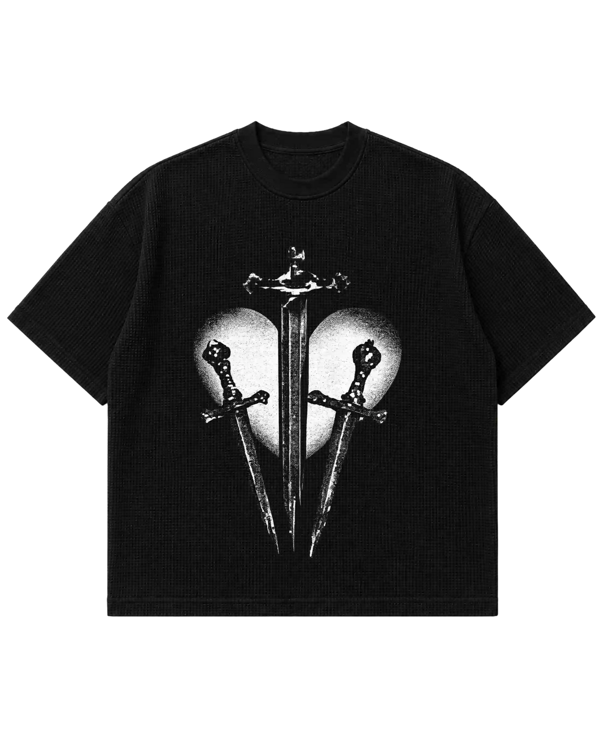 Black Waffle Knit Tshirt