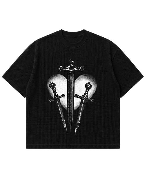 Black Waffle Knit Tshirt
