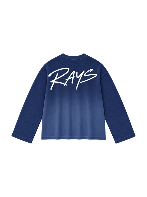 Blue Ombre Wash Waffle Knit tshirt