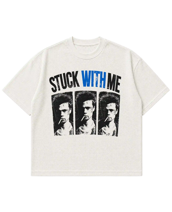WHITE WAFFLE KNIT TSHIRT