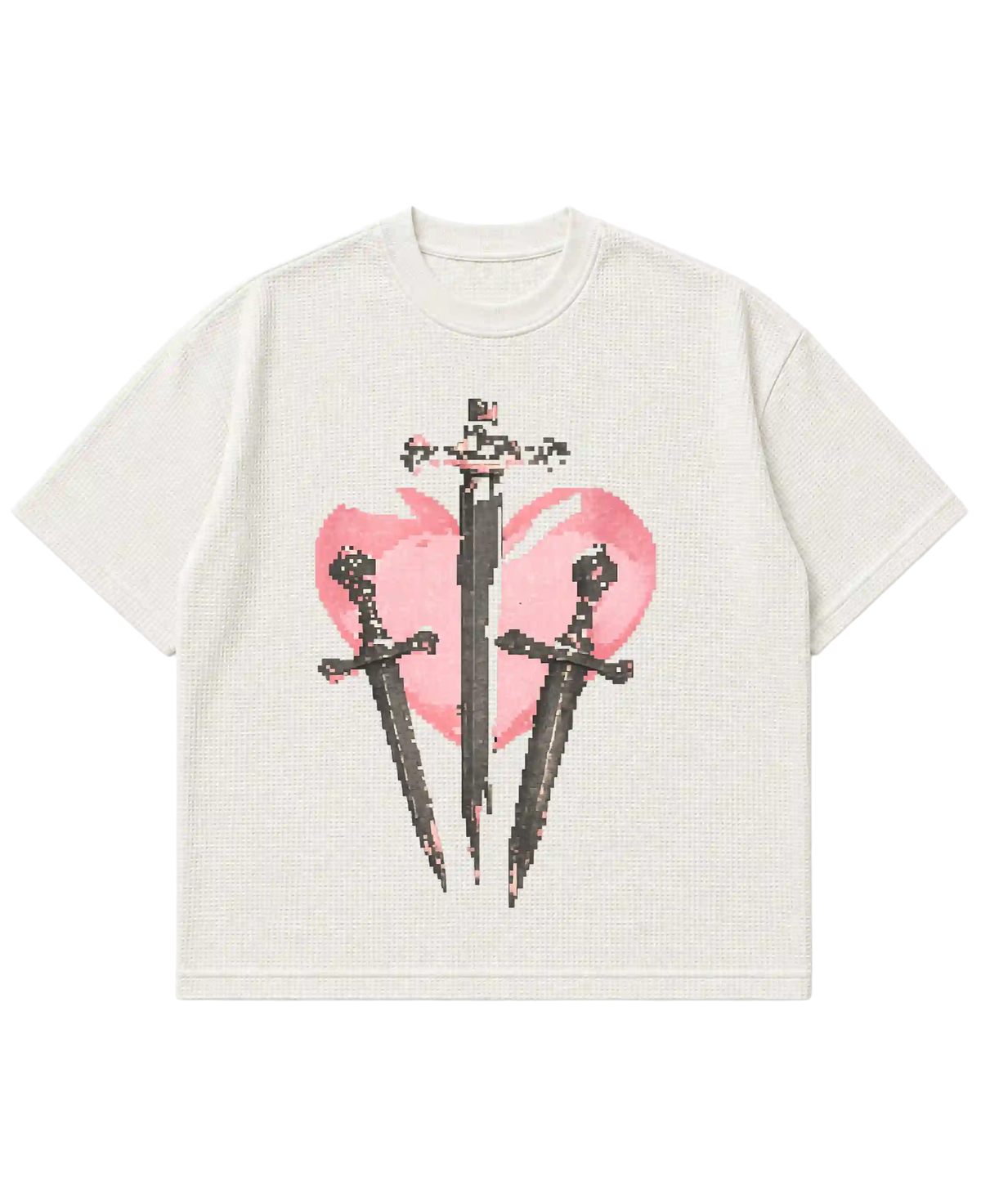 Off White Waffle Boxy Fit Tshirt