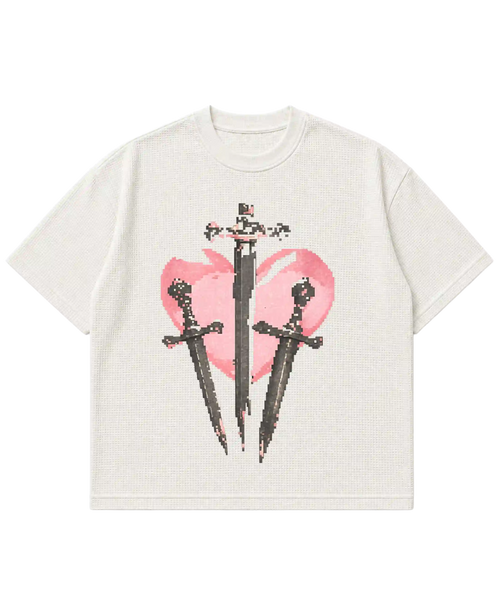 Off White Waffle Boxy Fit Tshirt