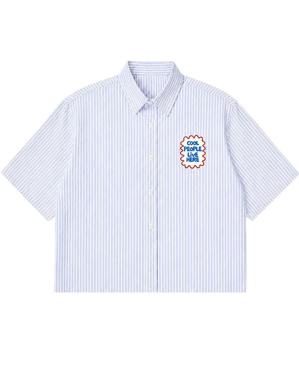 BLUE STRIPED BOXY SHIRT