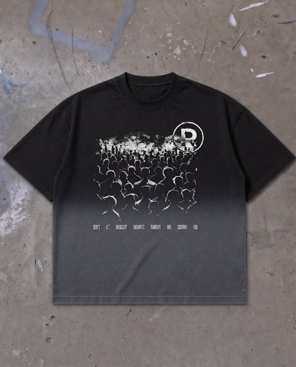 Black Ombre Wash Tshirt