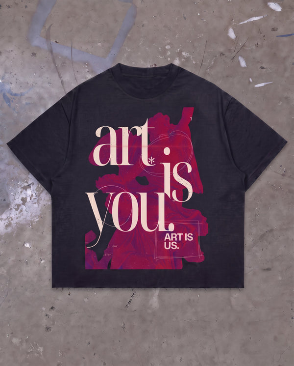 Black Boxy Fit Tshirt- THE ART