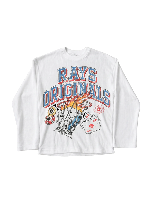 White Waffle Knit Full Sleeves Tshirt