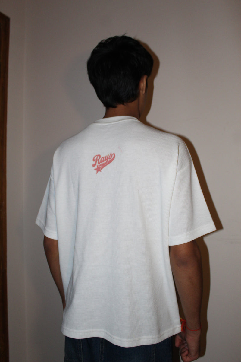 White Waffle Boxy Fit Tshirt