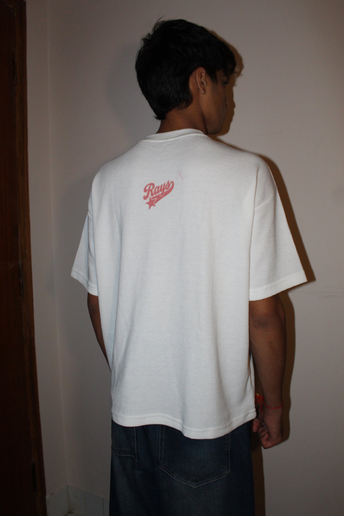 White Waffle Boxy Fit Tshirt