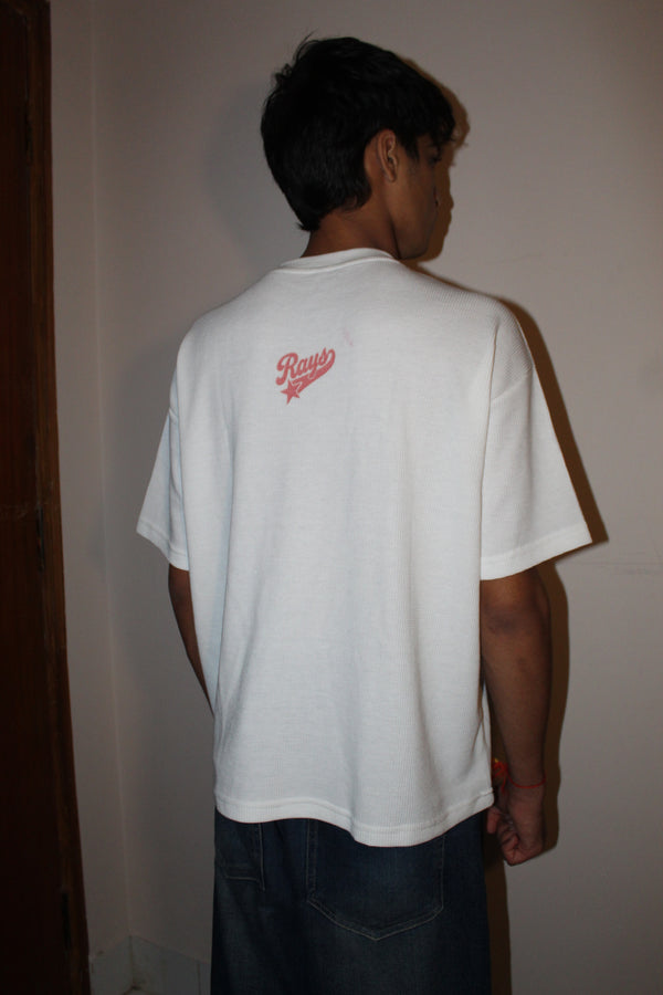 White Waffle Boxy Fit Tshirt alternate