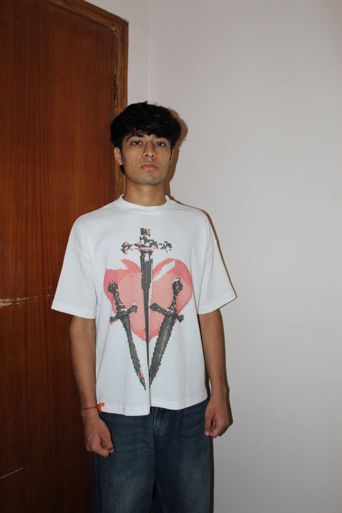 White Waffle Boxy Fit Tshirt