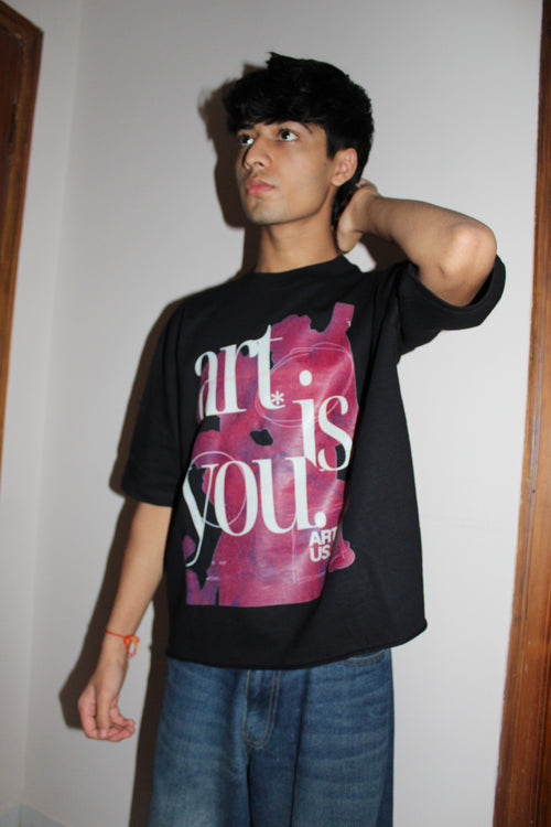 Black Boxy Fit Tshirt- THE ART