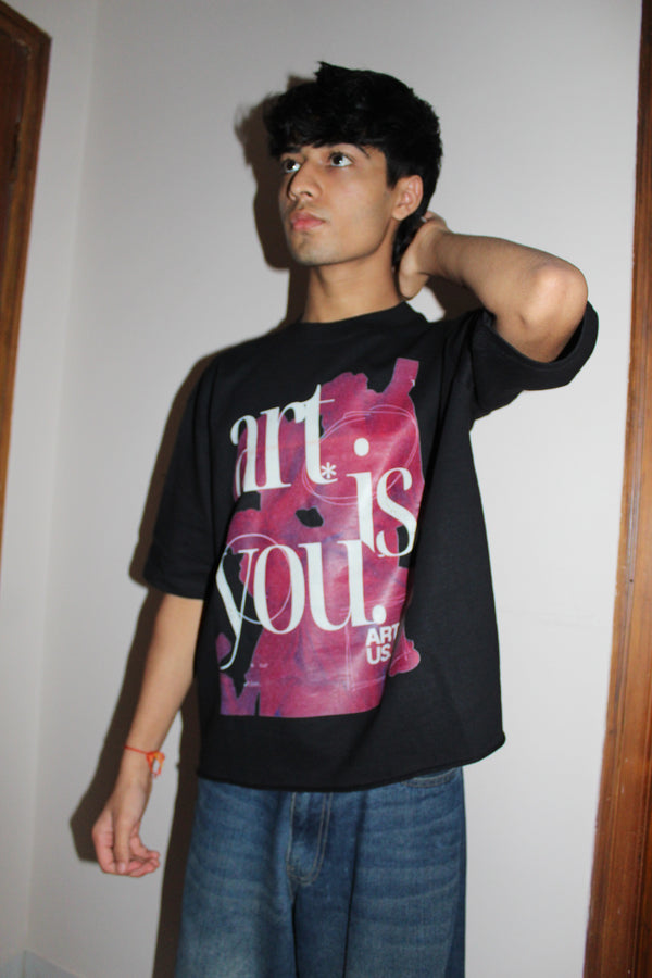 Black Boxy Fit Tshirt- THE ART