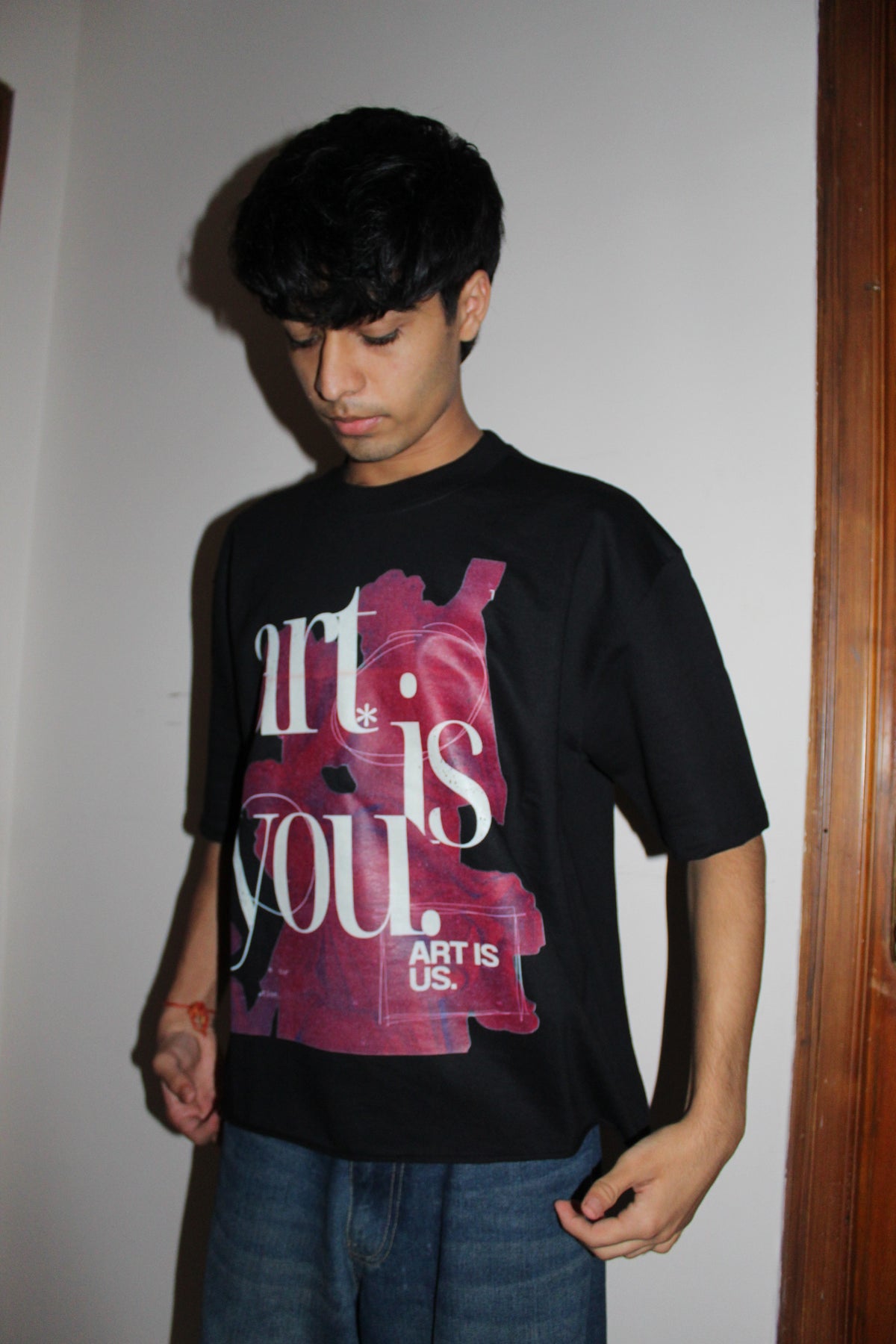 Black Boxy Fit Tshirt- THE ART