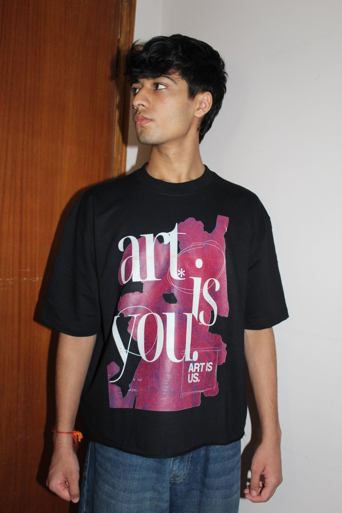 Black Boxy Fit Tshirt- THE ART
