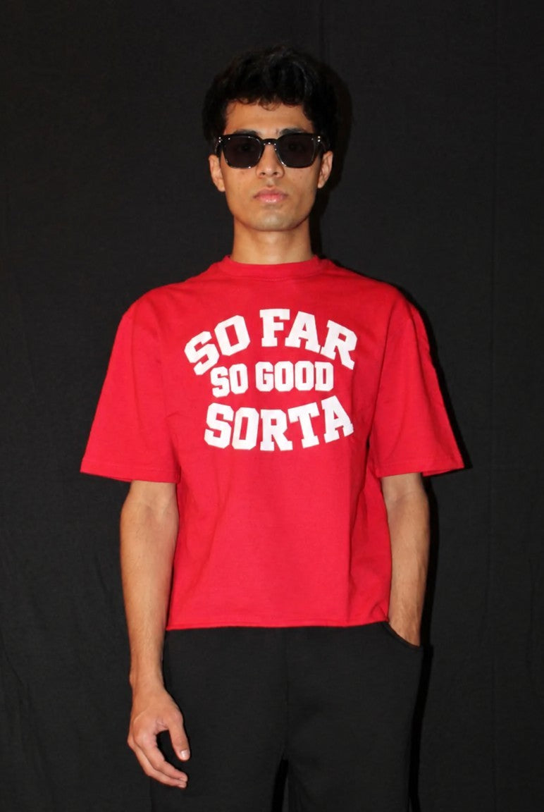 Crimson Red Boxy Tshirt alternate