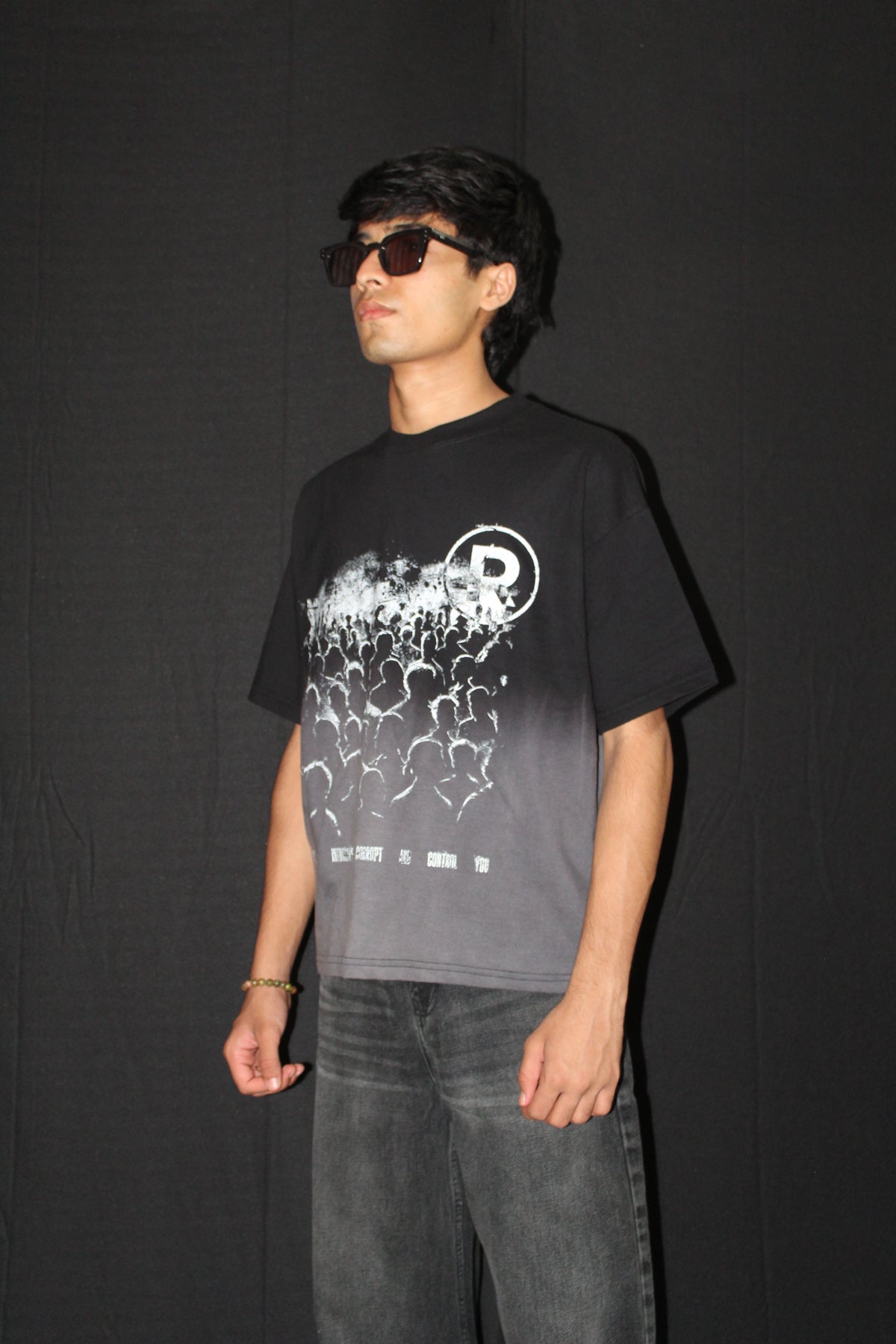 Black Ombre Wash Tshirt