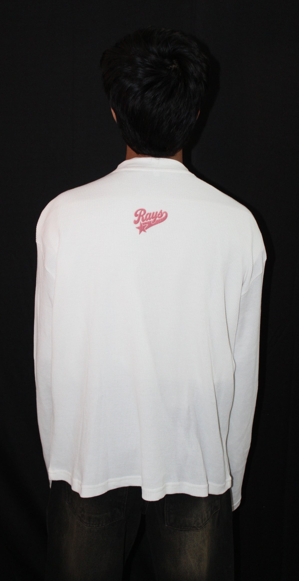 White Waffle Knit Full Sleeves T shirt  -The ART