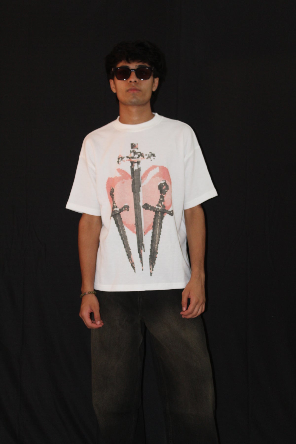 Off White Waffle Boxy Fit Tshirt