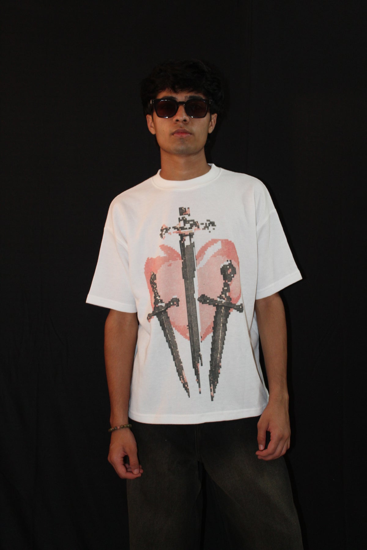 Off White Waffle Boxy Fit Tshirt
