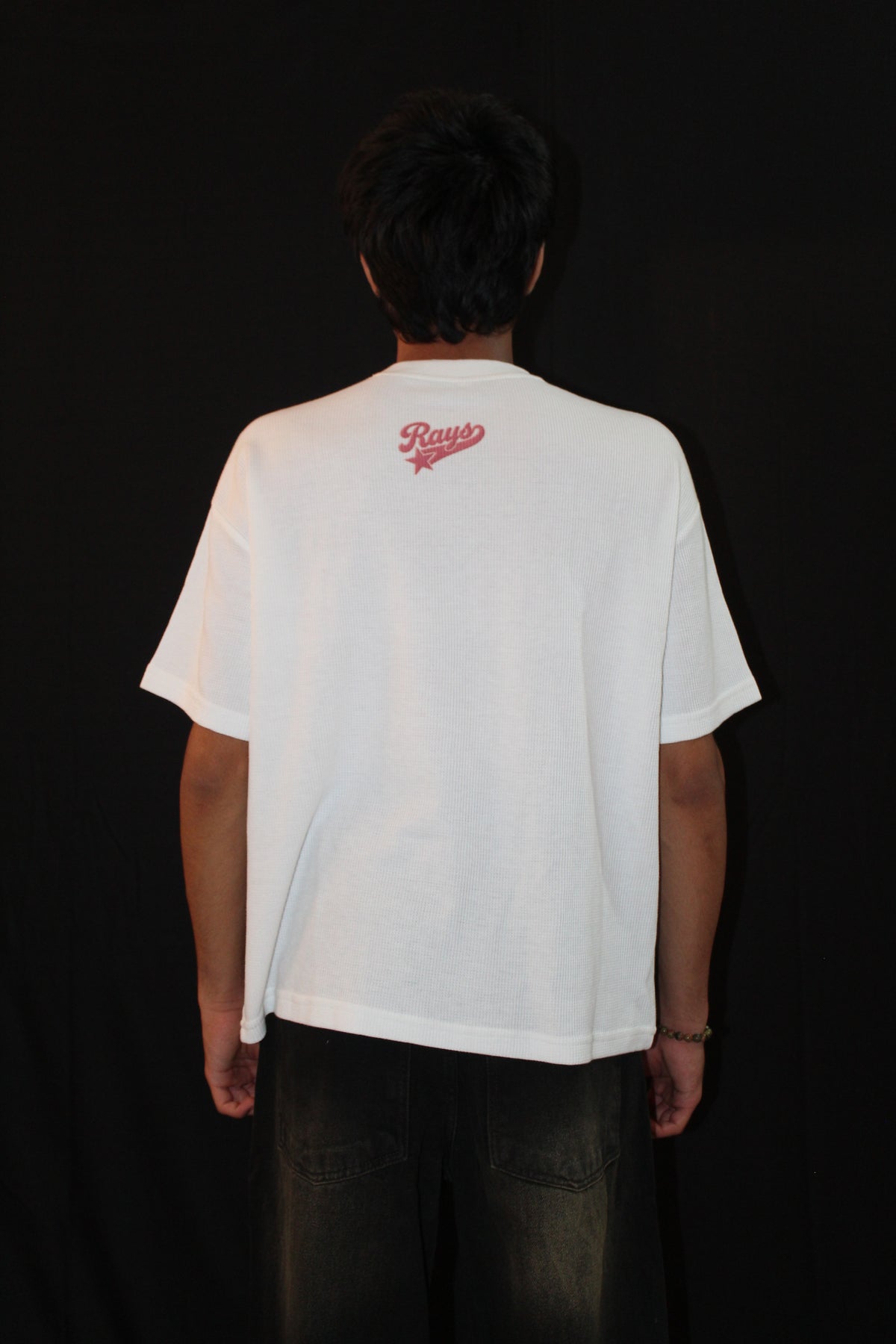 Off White Waffle Boxy Fit Tshirt