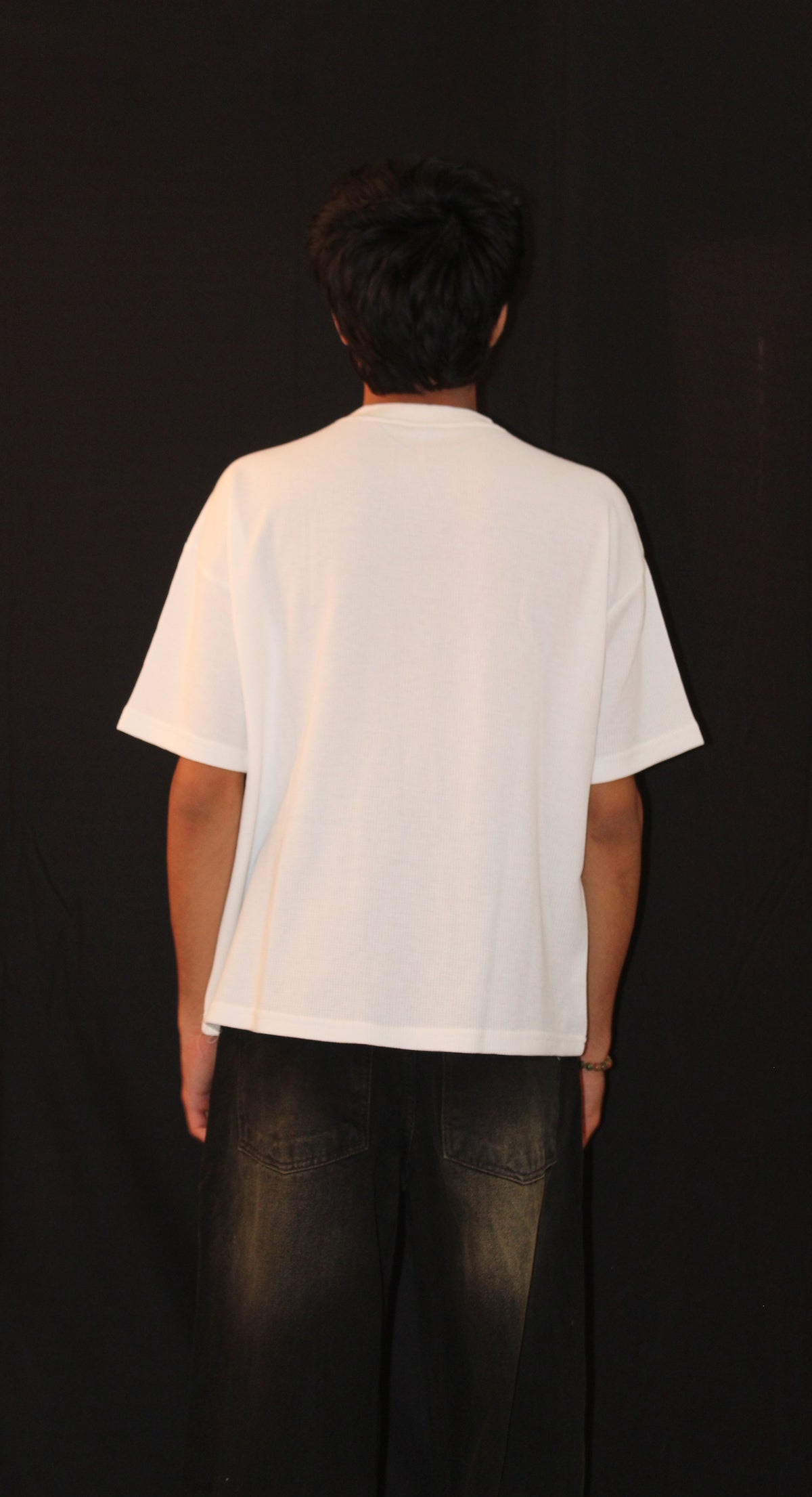 White Waffle Knit Tshirt